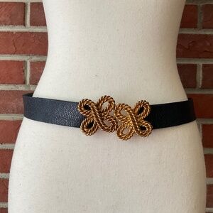 Douglas Paquette Vintage 80’s Signed Celtic Knot / Flower Buckle Snakeskin Belt